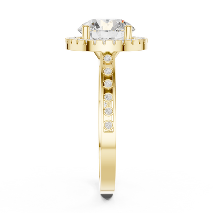 Round Halo Lab Grown Diamond Ring