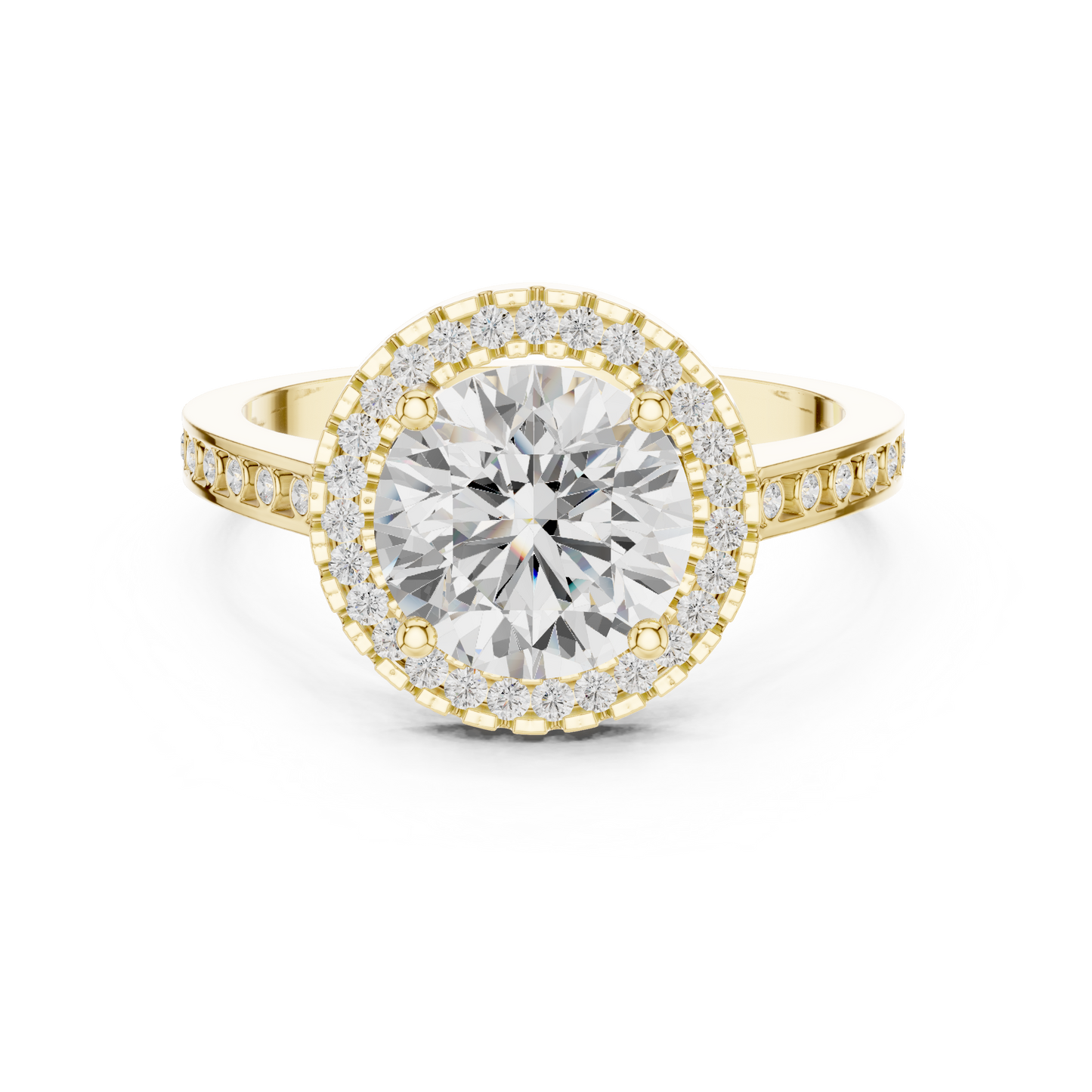 Round Halo Lab Grown Diamond Ring