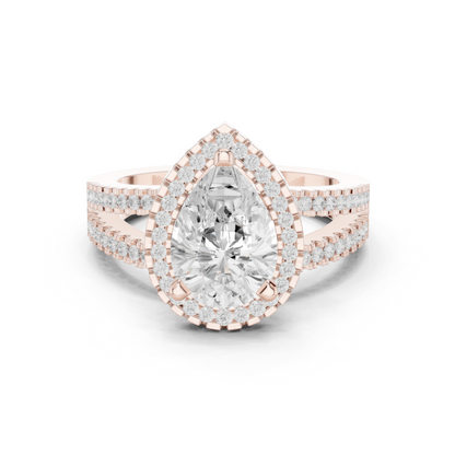 Round Halo Lab Grown Diamond Ring