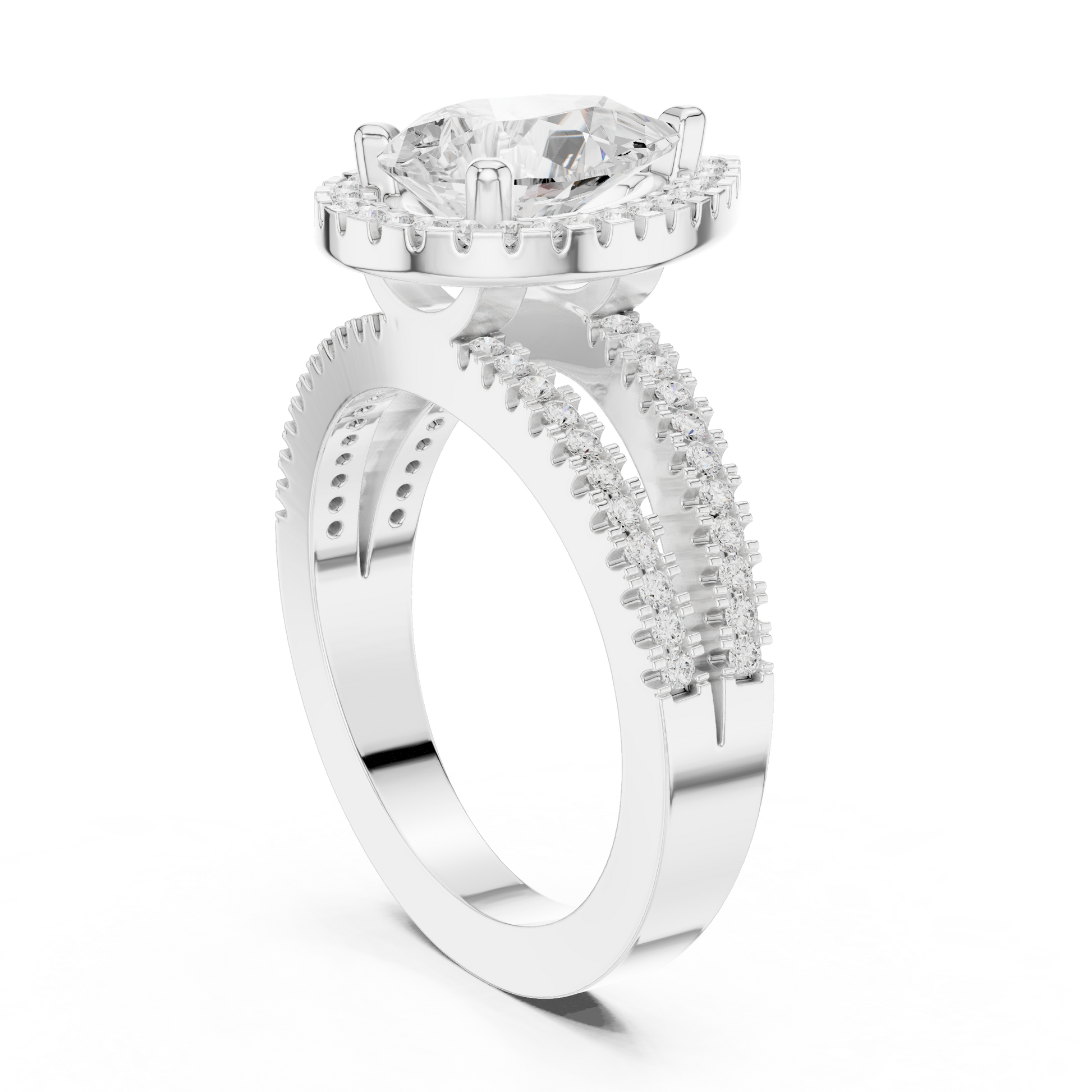 Round Halo Lab Grown Diamond Ring