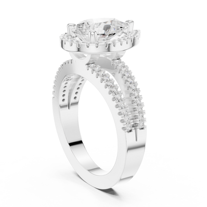 Round Halo Lab Grown Diamond Ring