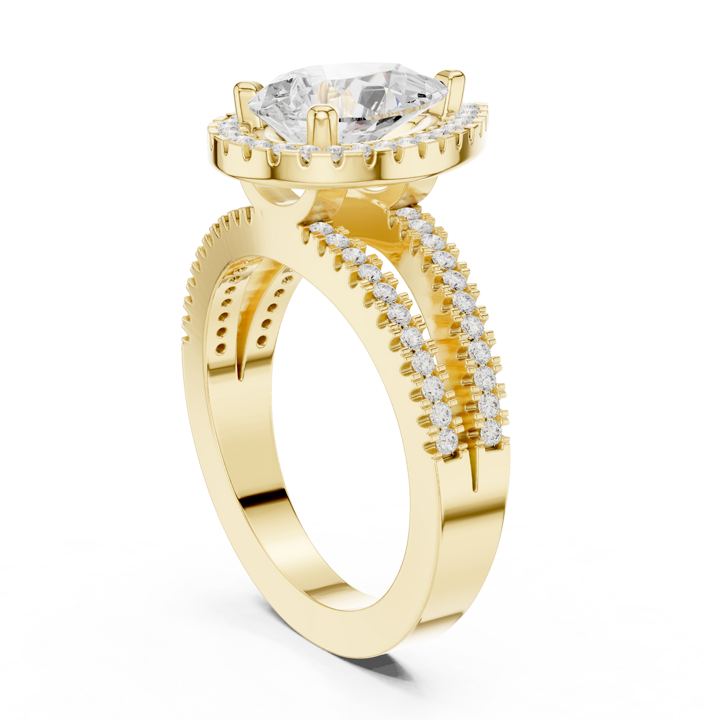 Round Halo Lab Grown Diamond Ring