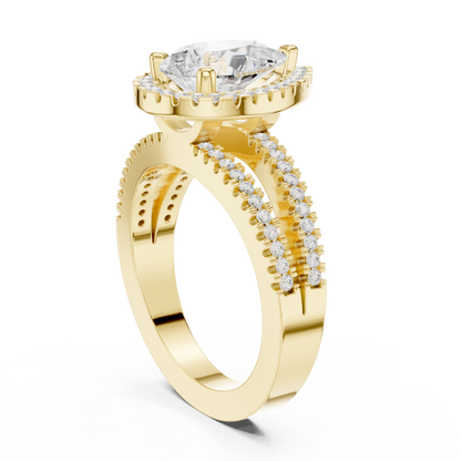 Round Halo Lab Grown Diamond Ring
