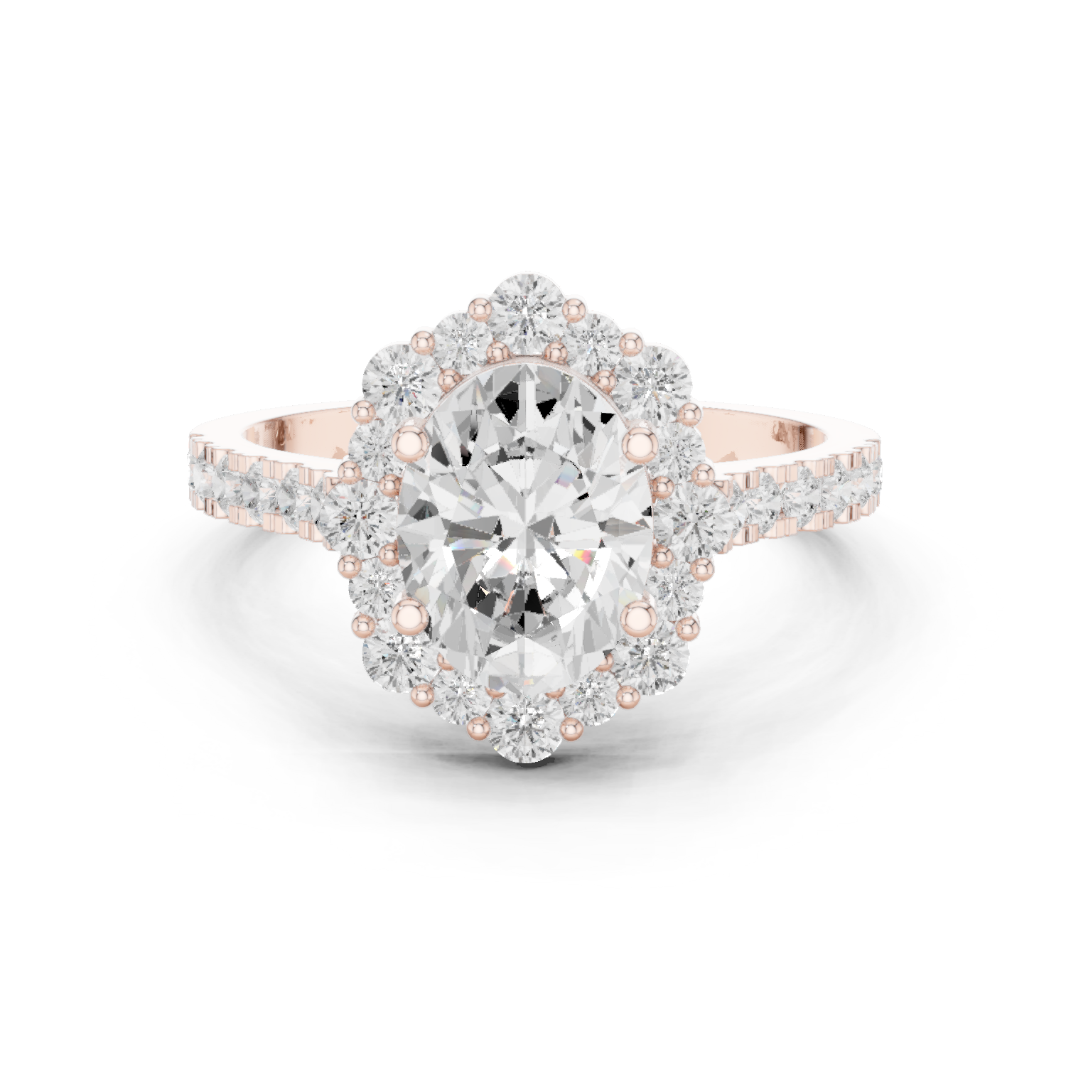 Mixed Shape Lab Grown Diamond Halo Ring