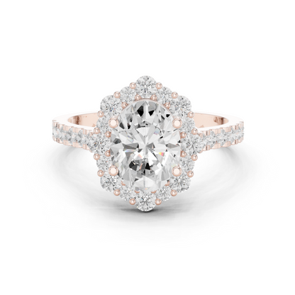 Mixed Shape Lab Grown Diamond Halo Ring