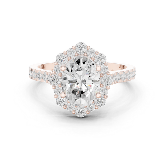 Mixed Shape Lab Grown Diamond Halo Ring