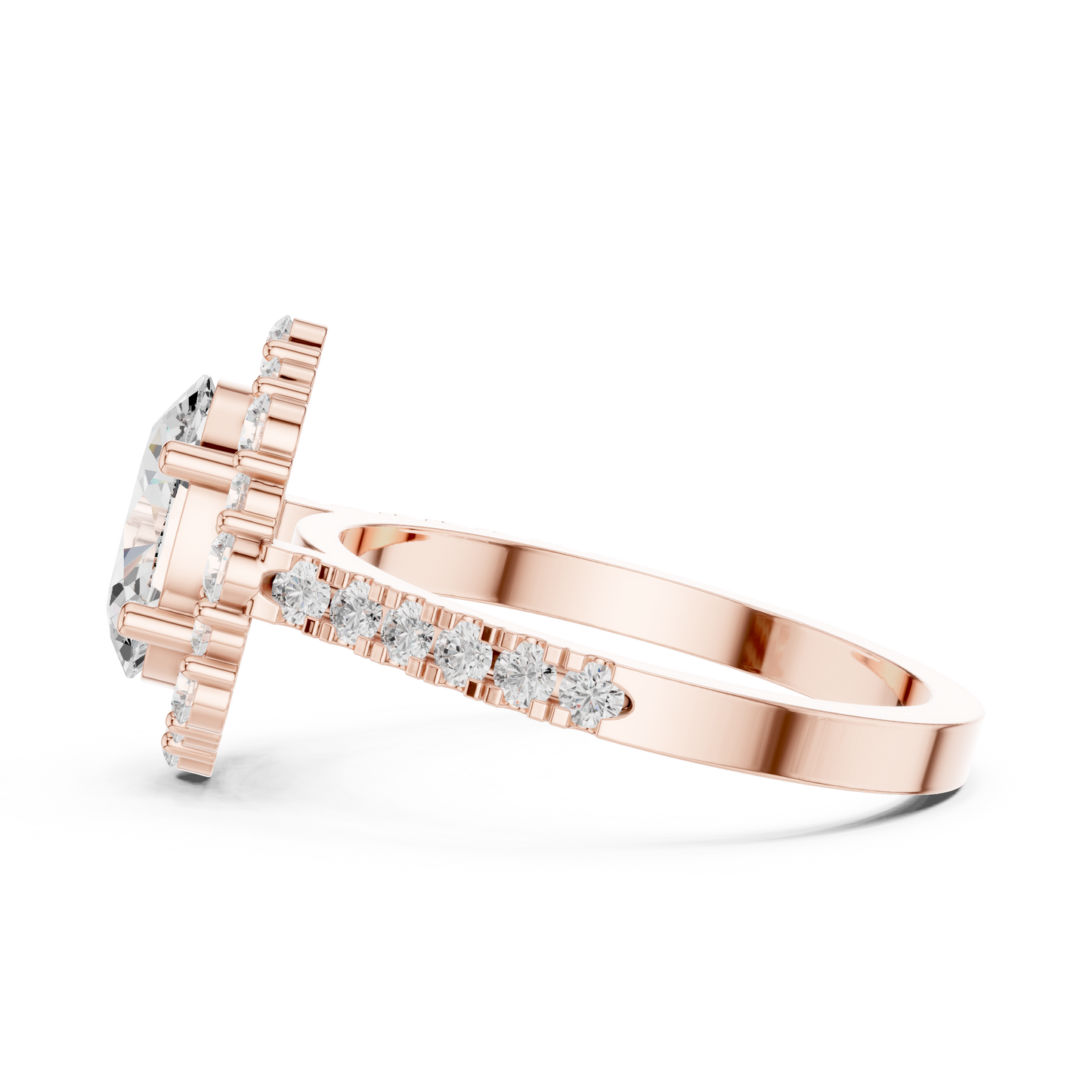 Mixed Shape Lab Grown Diamond Halo Ring