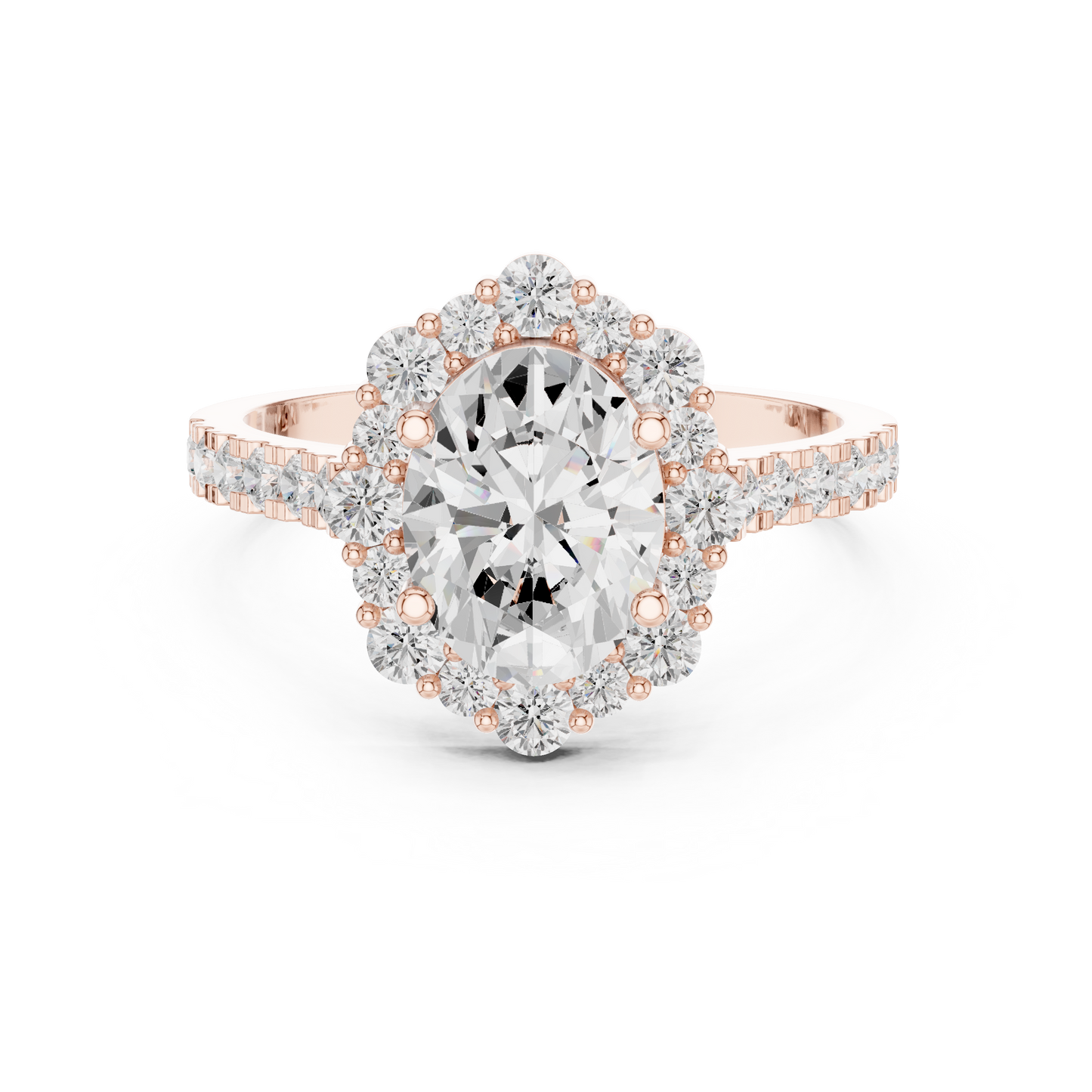 Mixed Shape Lab Grown Diamond Halo Ring