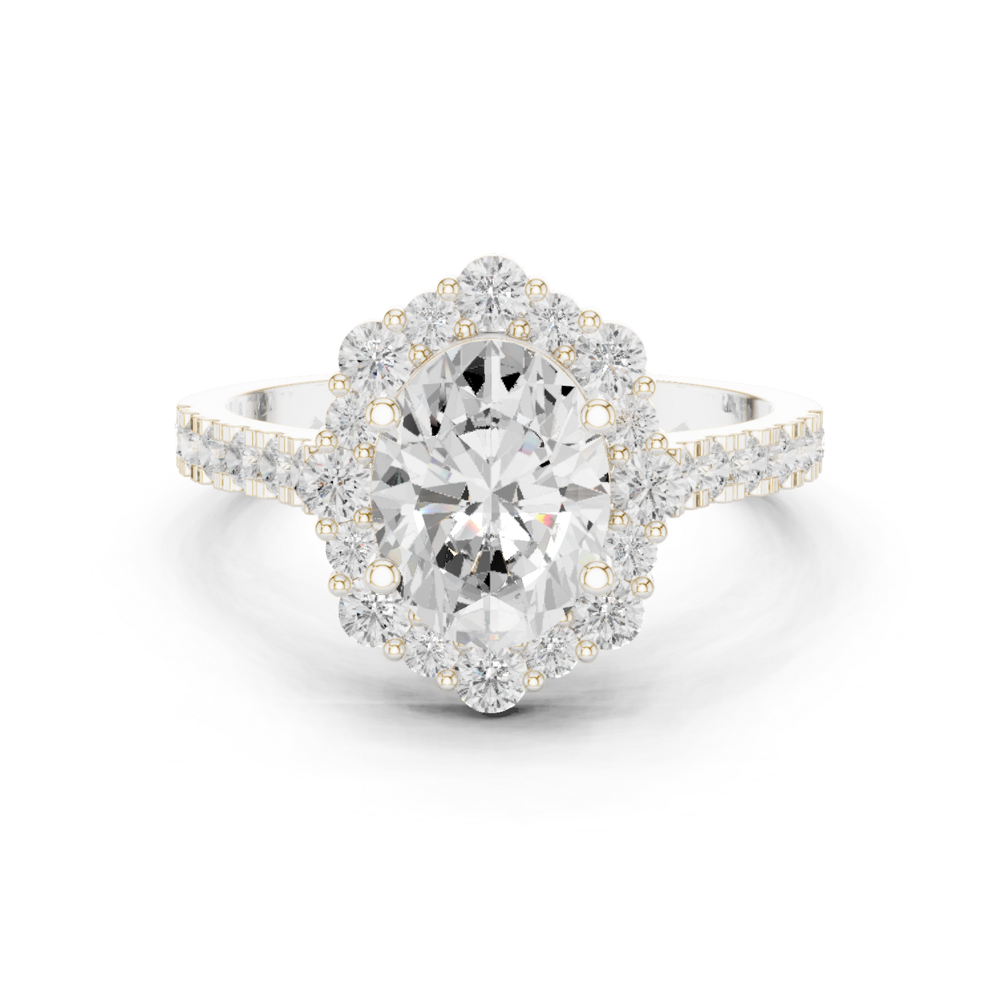 Mixed Shape Lab Grown Diamond Halo Ring
