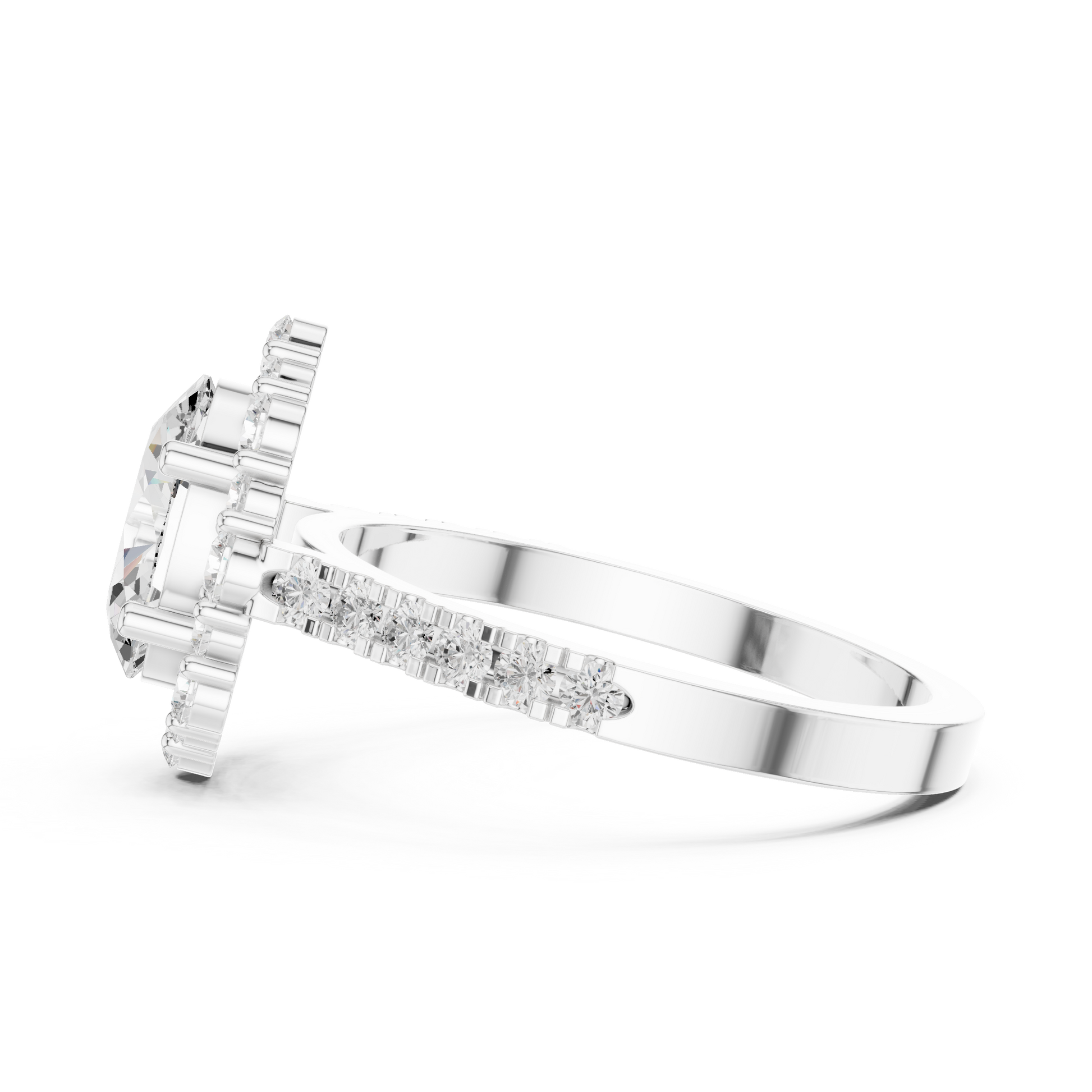 Mixed Shape Lab Grown Diamond Halo Ring