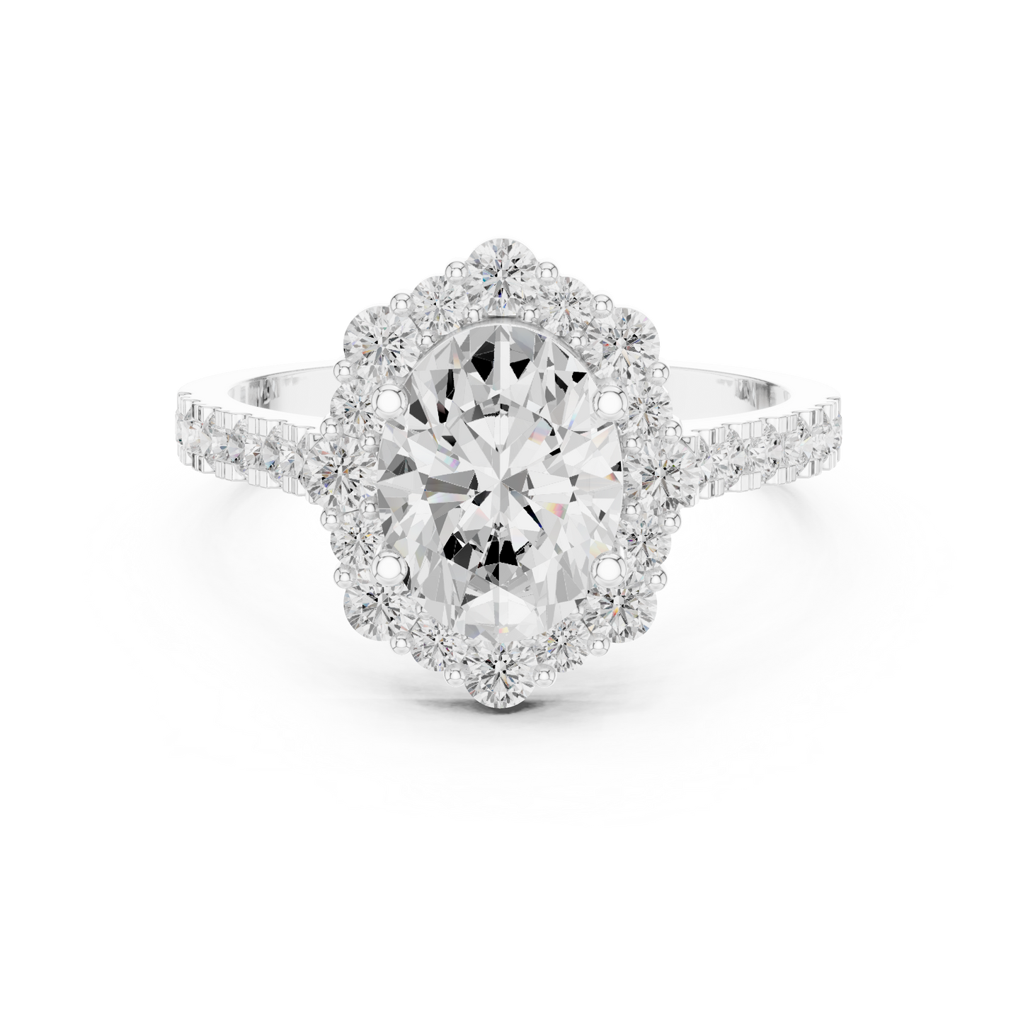 Mixed Shape Lab Grown Diamond Halo Ring