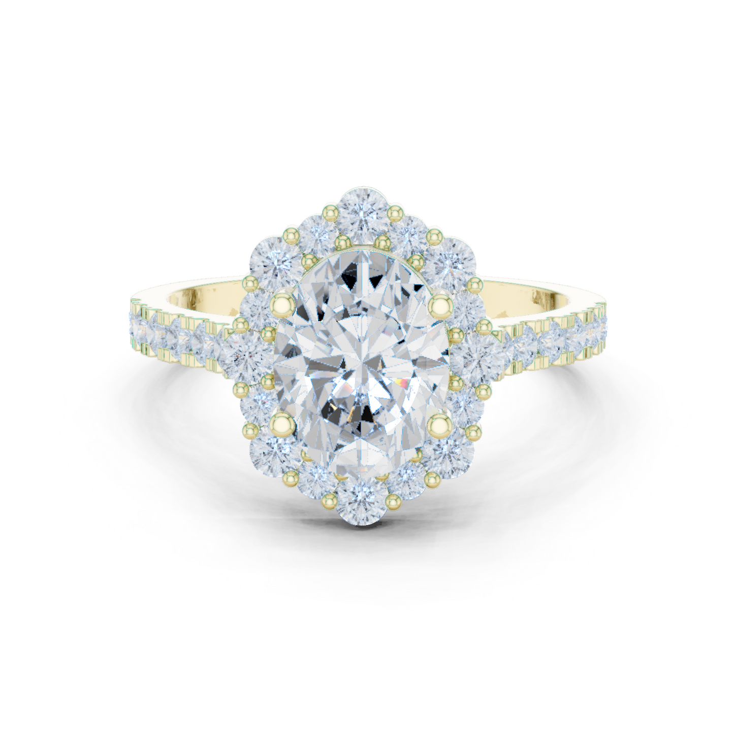 Mixed Shape Lab Grown Diamond Halo Ring