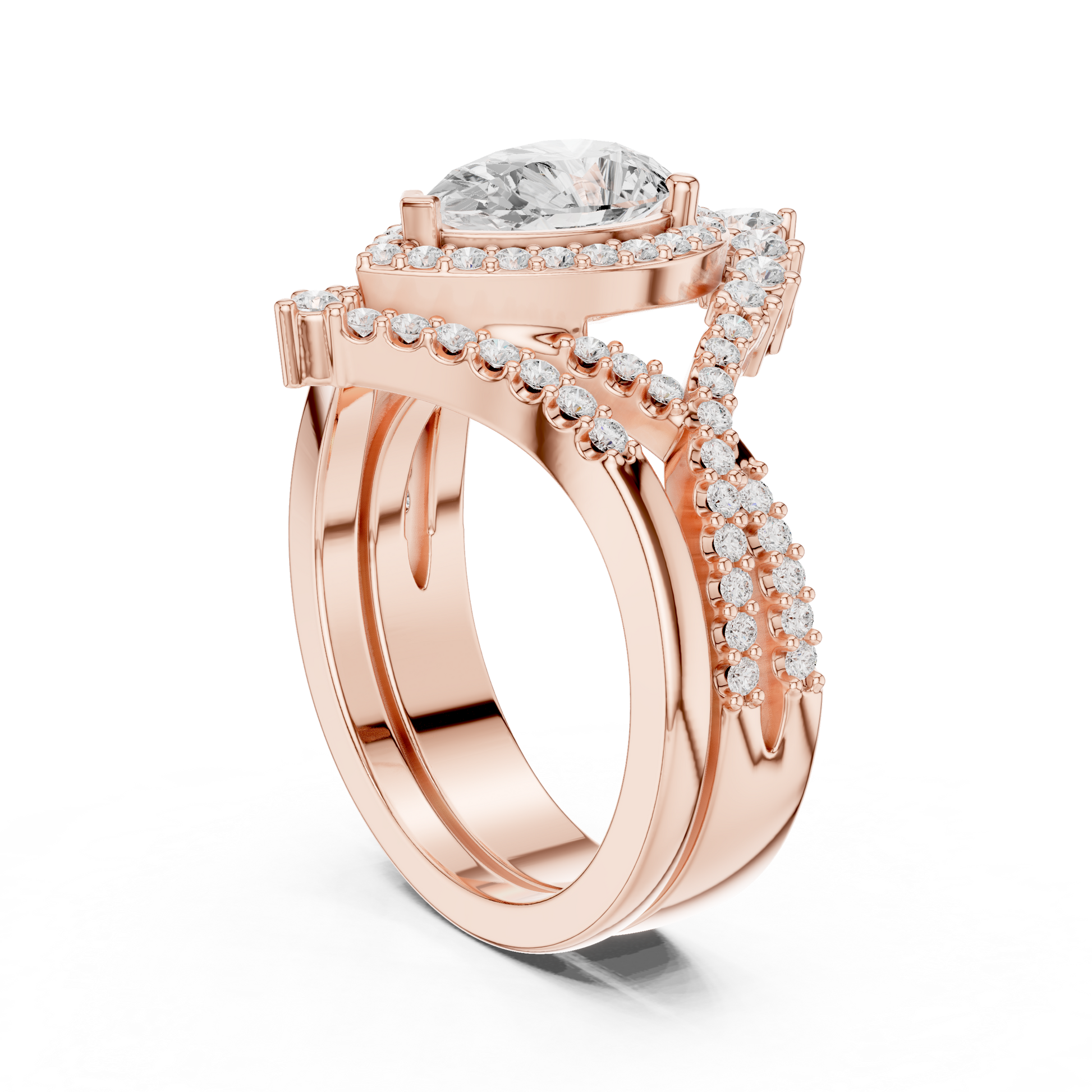 Mixed Shape Lab Grown Diamond Halo Ring