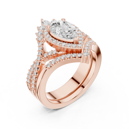 Mixed Shape Lab Grown Diamond Halo Ring
