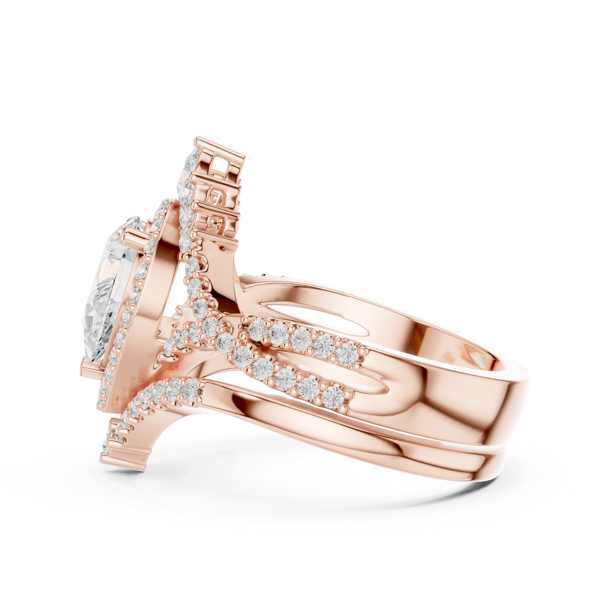 Mixed Shape Lab Grown Diamond Halo Ring