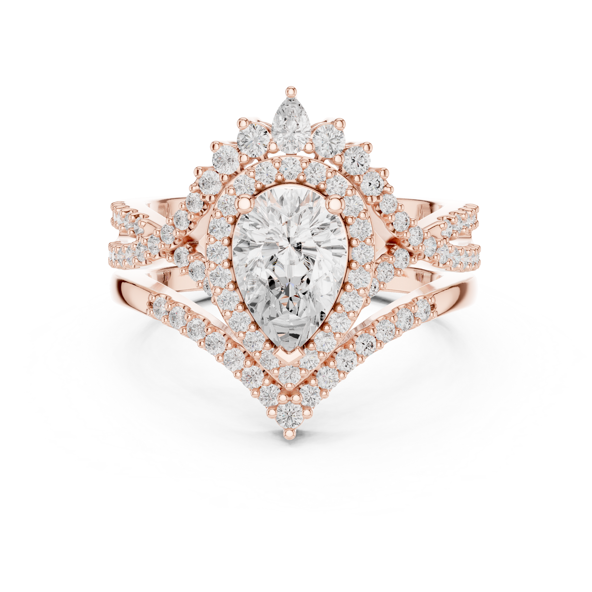 Mixed Shape Lab Grown Diamond Halo Ring