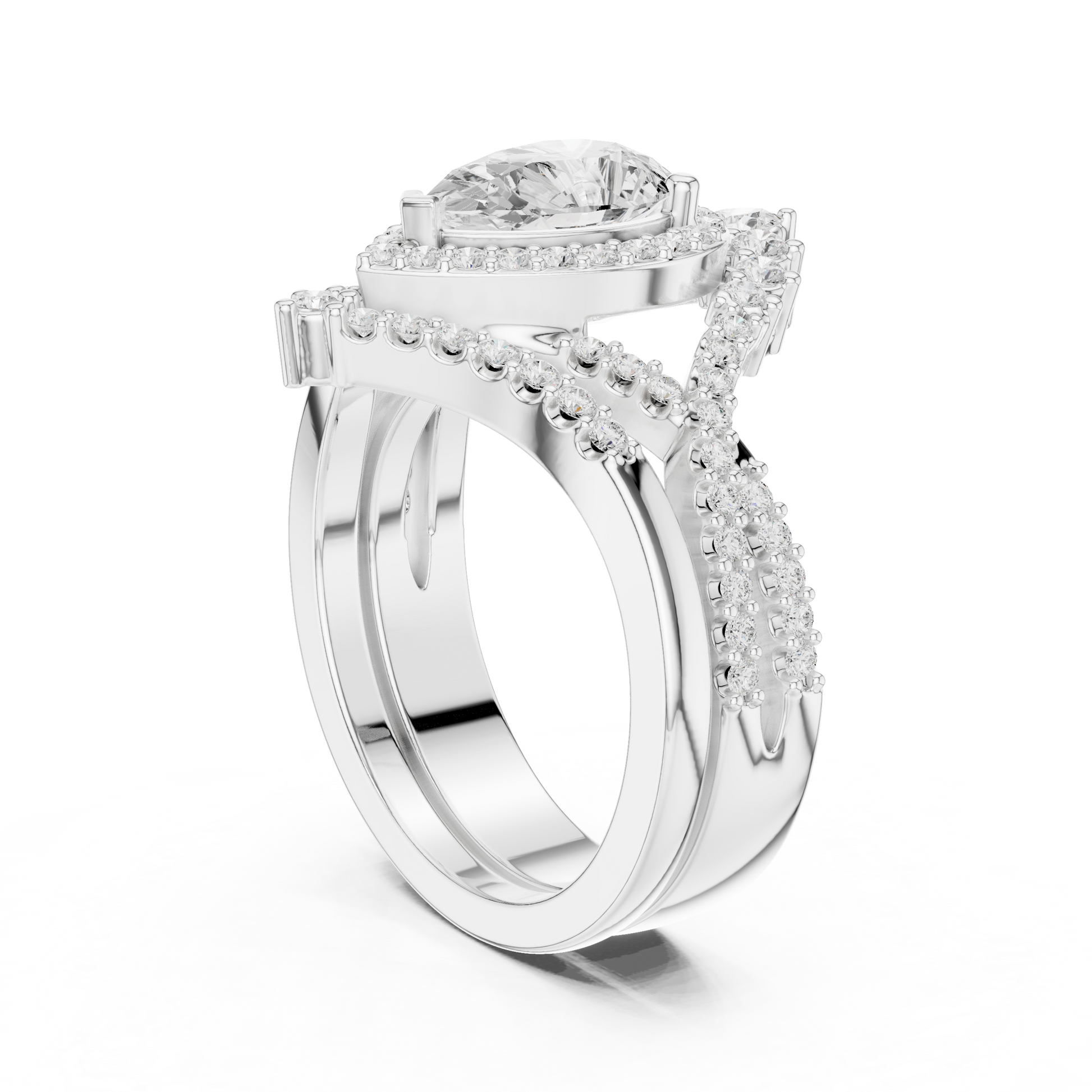 Mixed Shape Lab Grown Diamond Halo Ring