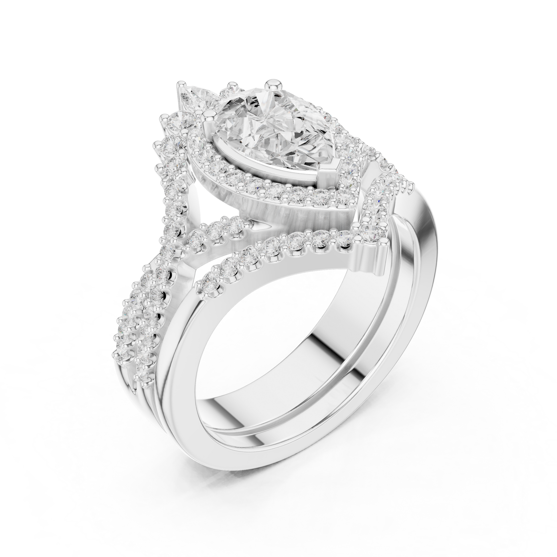 Mixed Shape Lab Grown Diamond Halo Ring