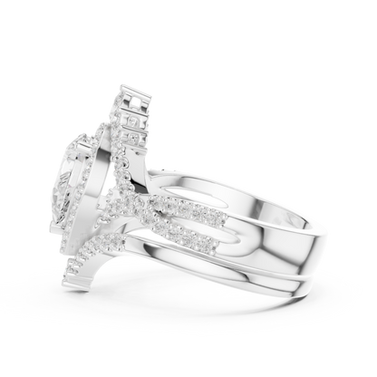 Mixed Shape Lab Grown Diamond Halo Ring