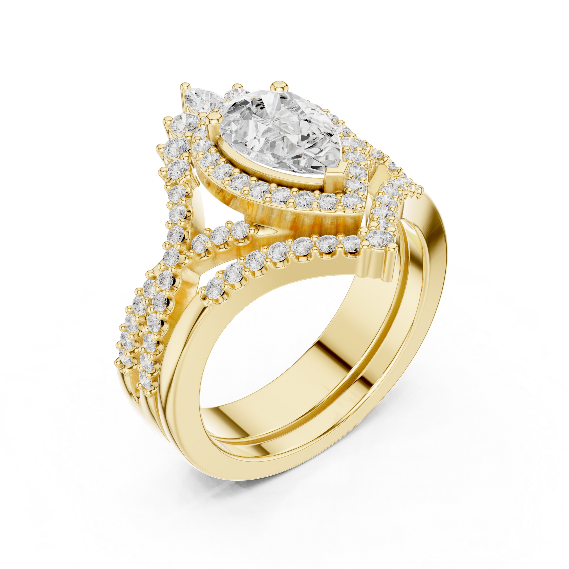 Mixed Shape Lab Grown Diamond Halo Ring
