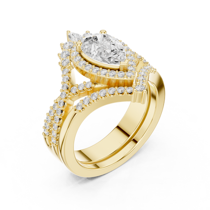 Mixed Shape Lab Grown Diamond Halo Ring