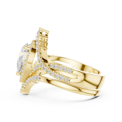 Mixed Shape Lab Grown Diamond Halo Ring