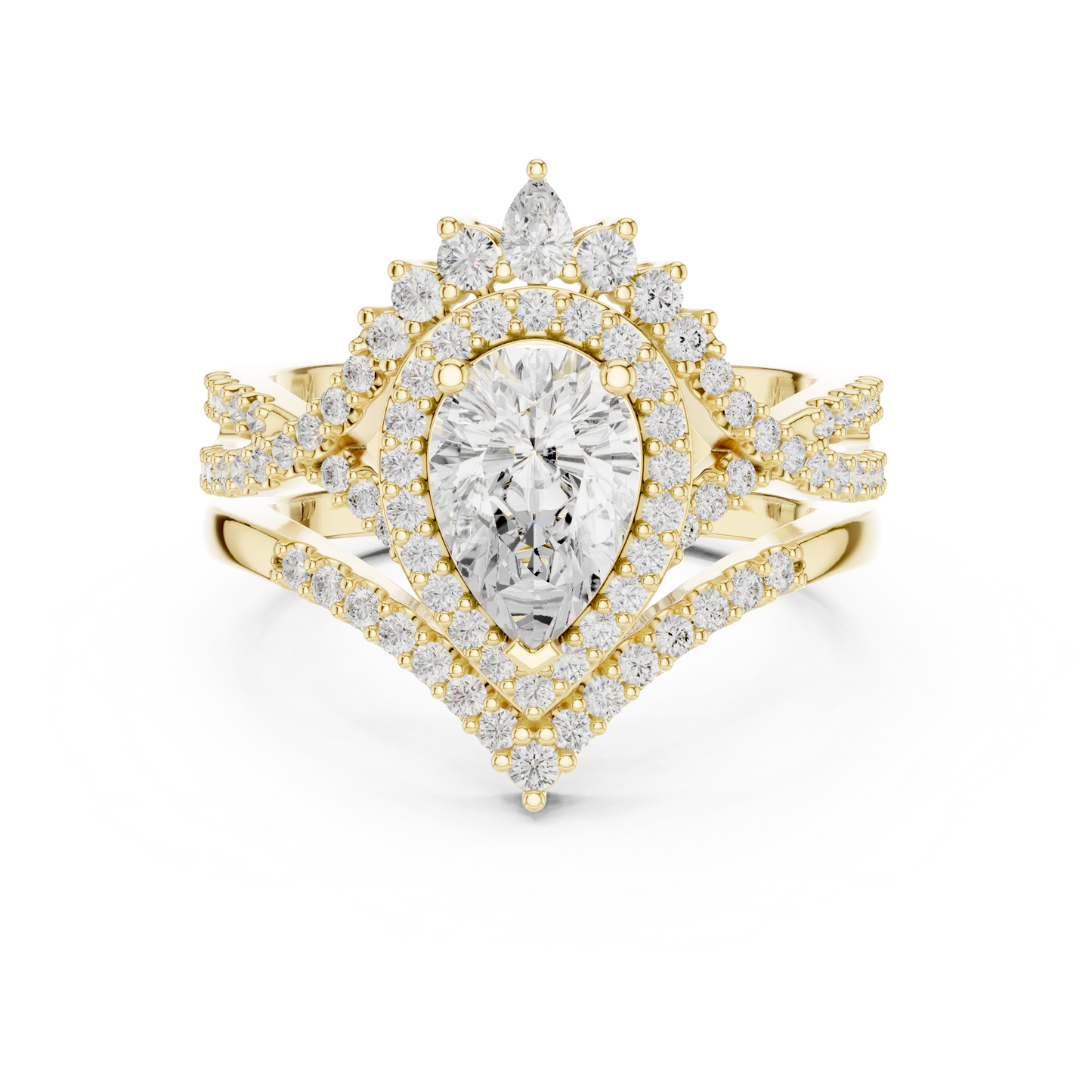 Mixed Shape Lab Grown Diamond Halo Ring