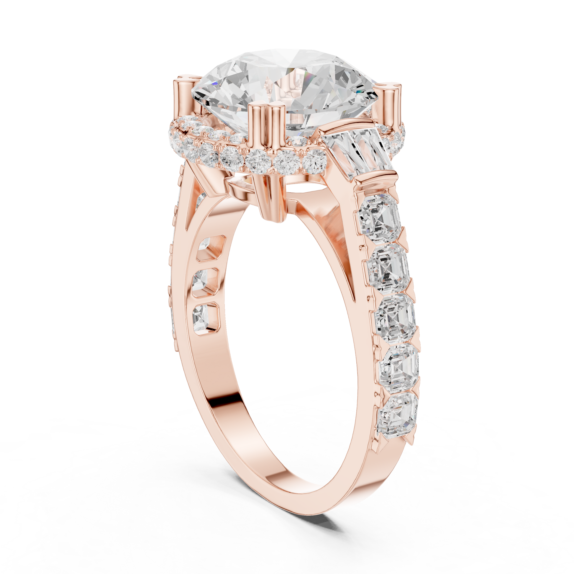 Mixed Shape Lab Grown Diamond Halo Ring