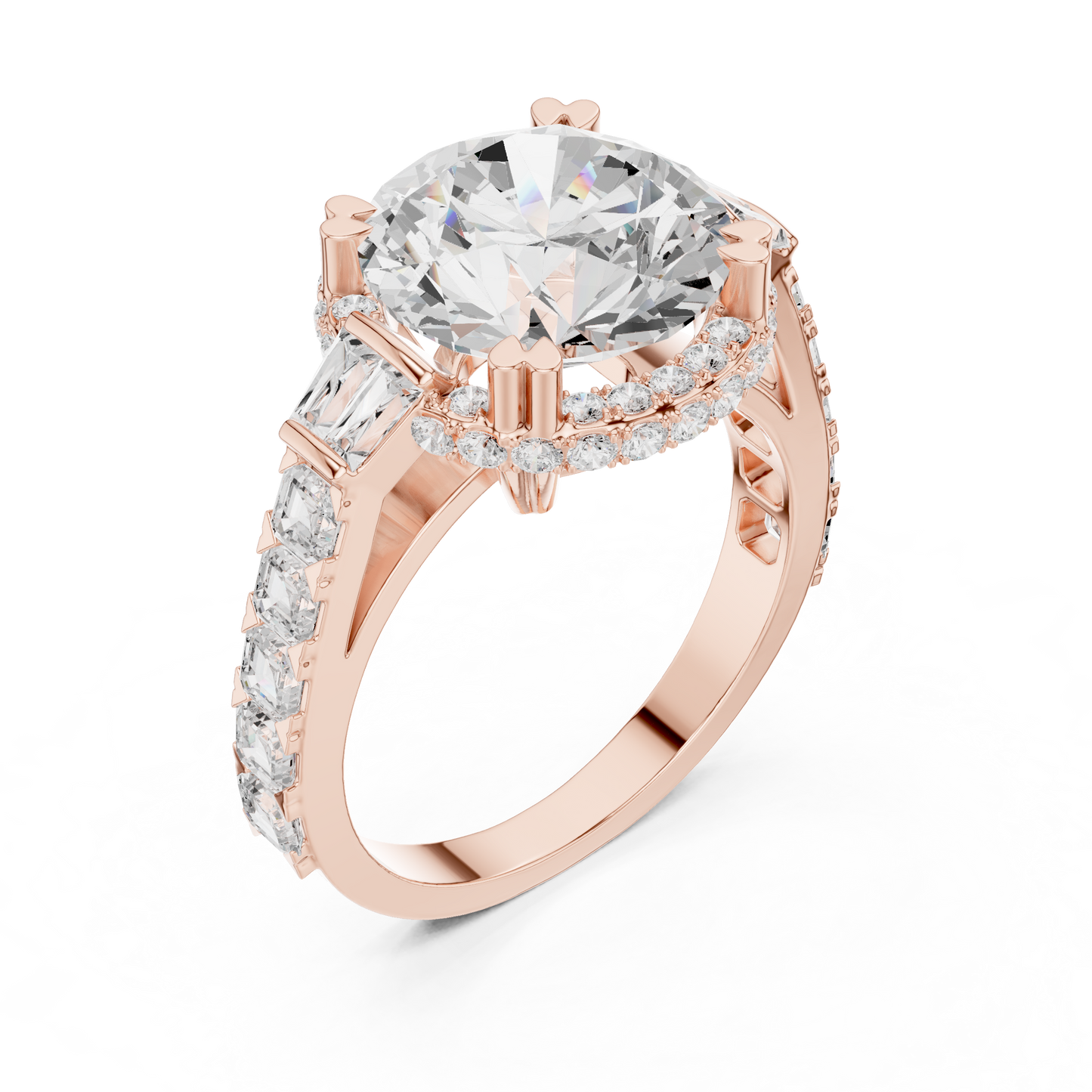 Mixed Shape Lab Grown Diamond Halo Ring