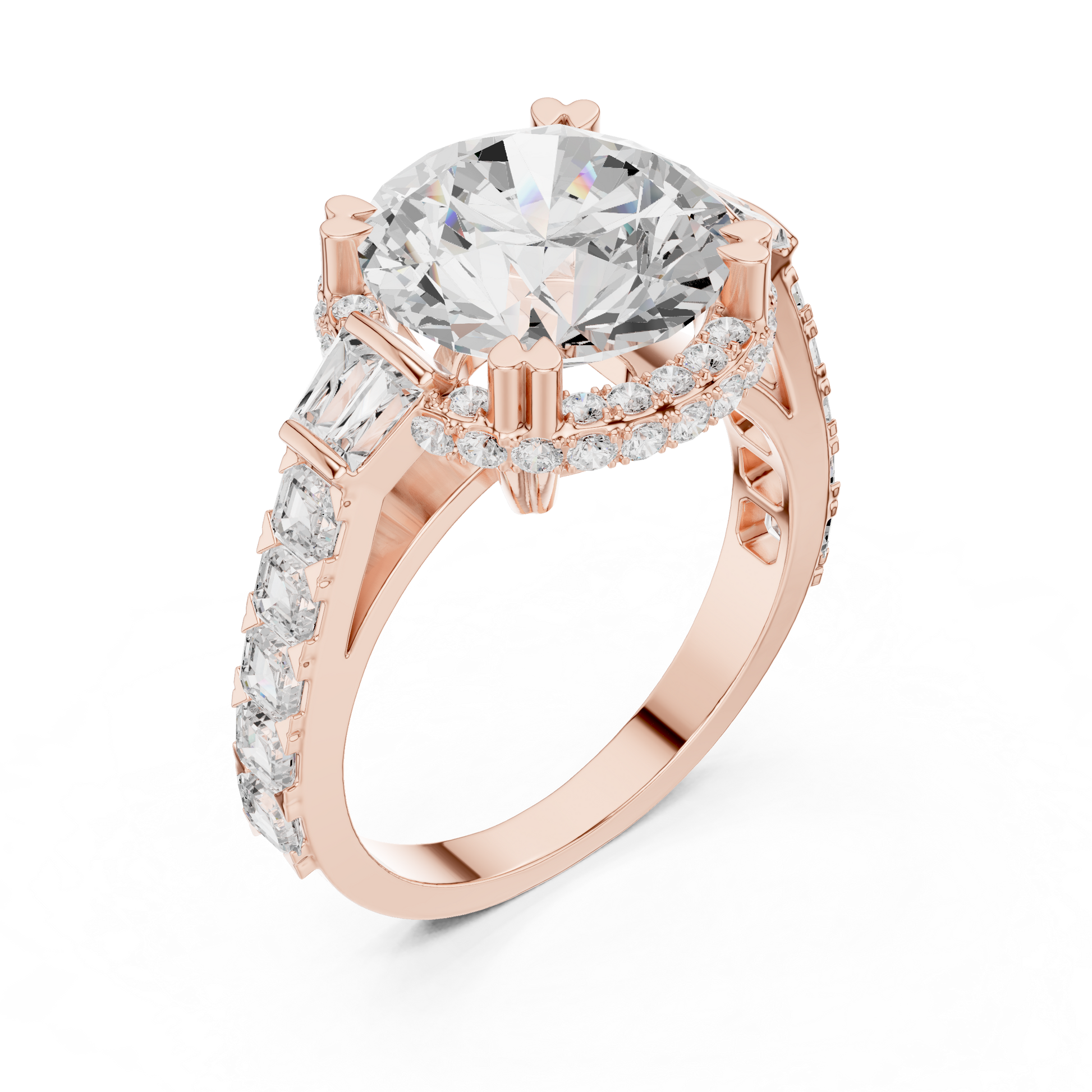 Mixed Shape Lab Grown Diamond Halo Ring