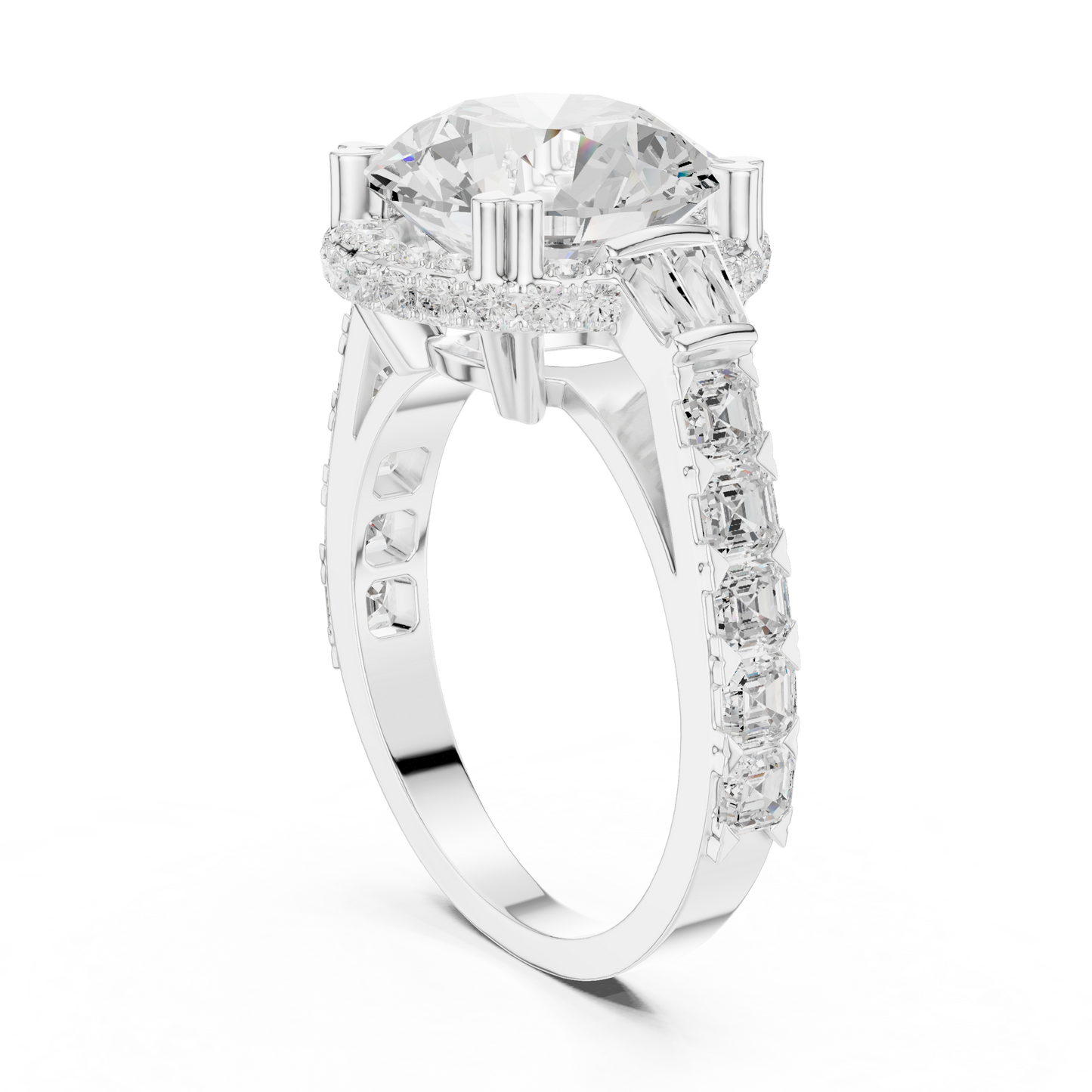 Mixed Shape Lab Grown Diamond Halo Ring