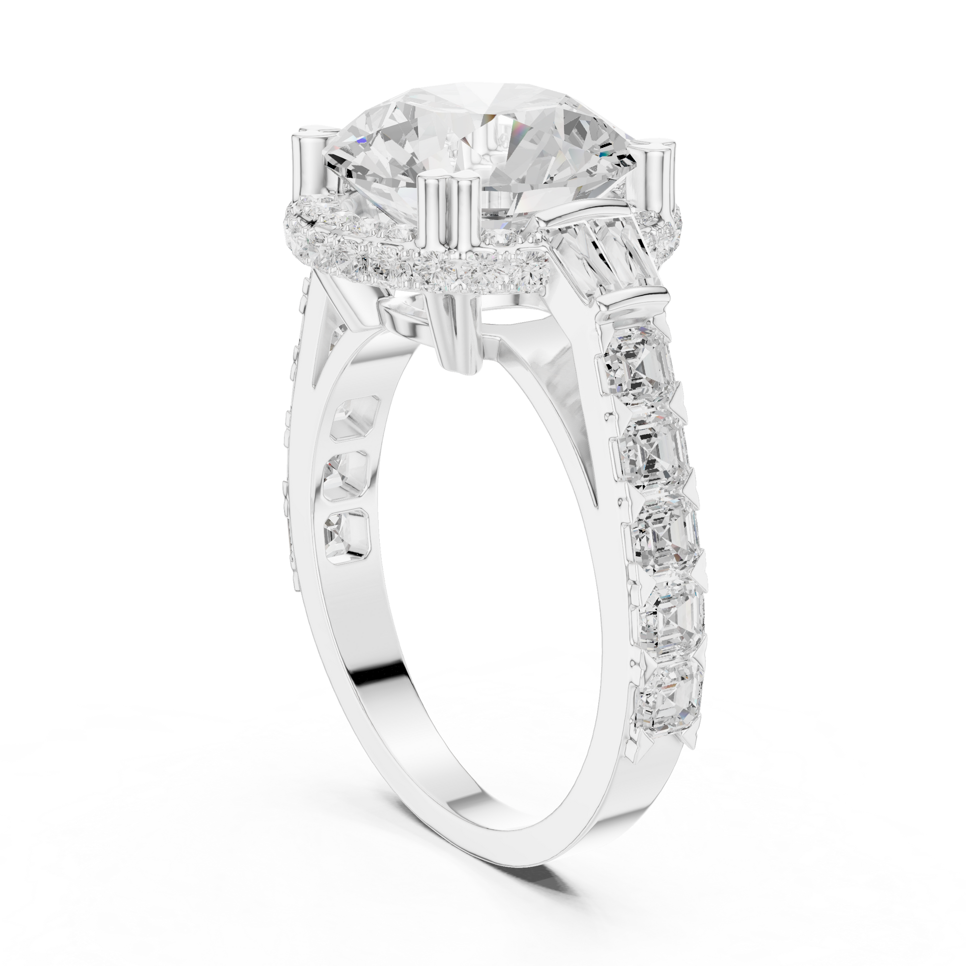 Mixed Shape Lab Grown Diamond Halo Ring