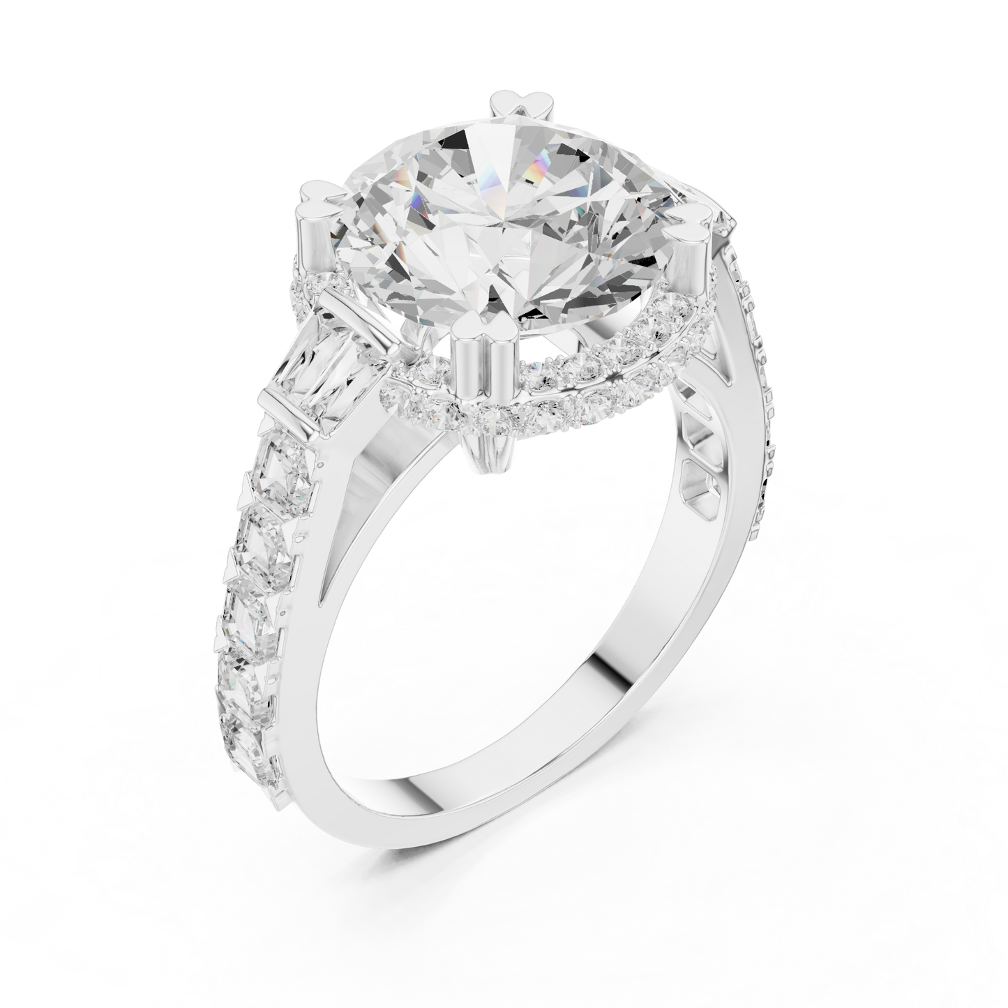 Mixed Shape Lab Grown Diamond Halo Ring