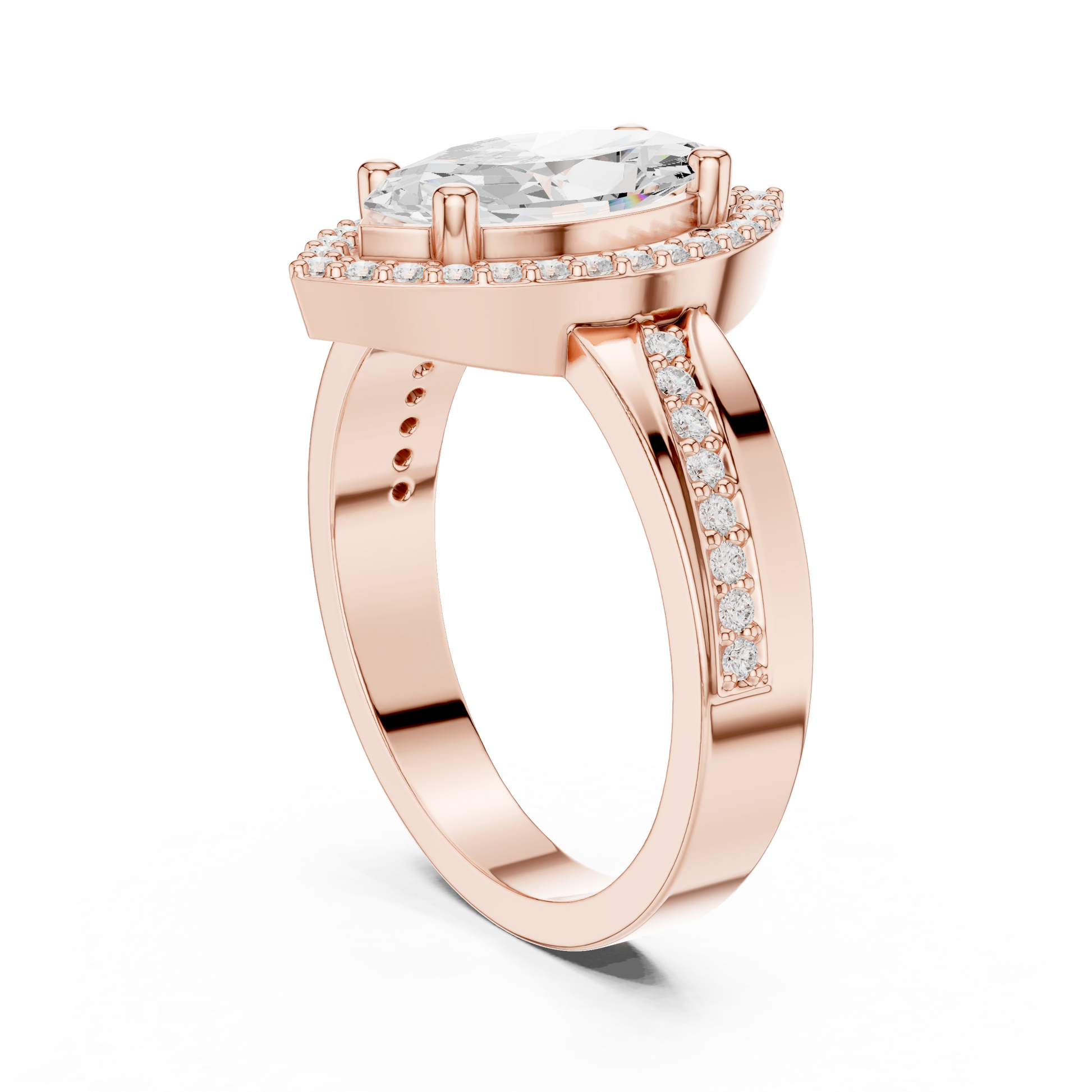Mixed Shape Lab Grown Diamond Halo Ring