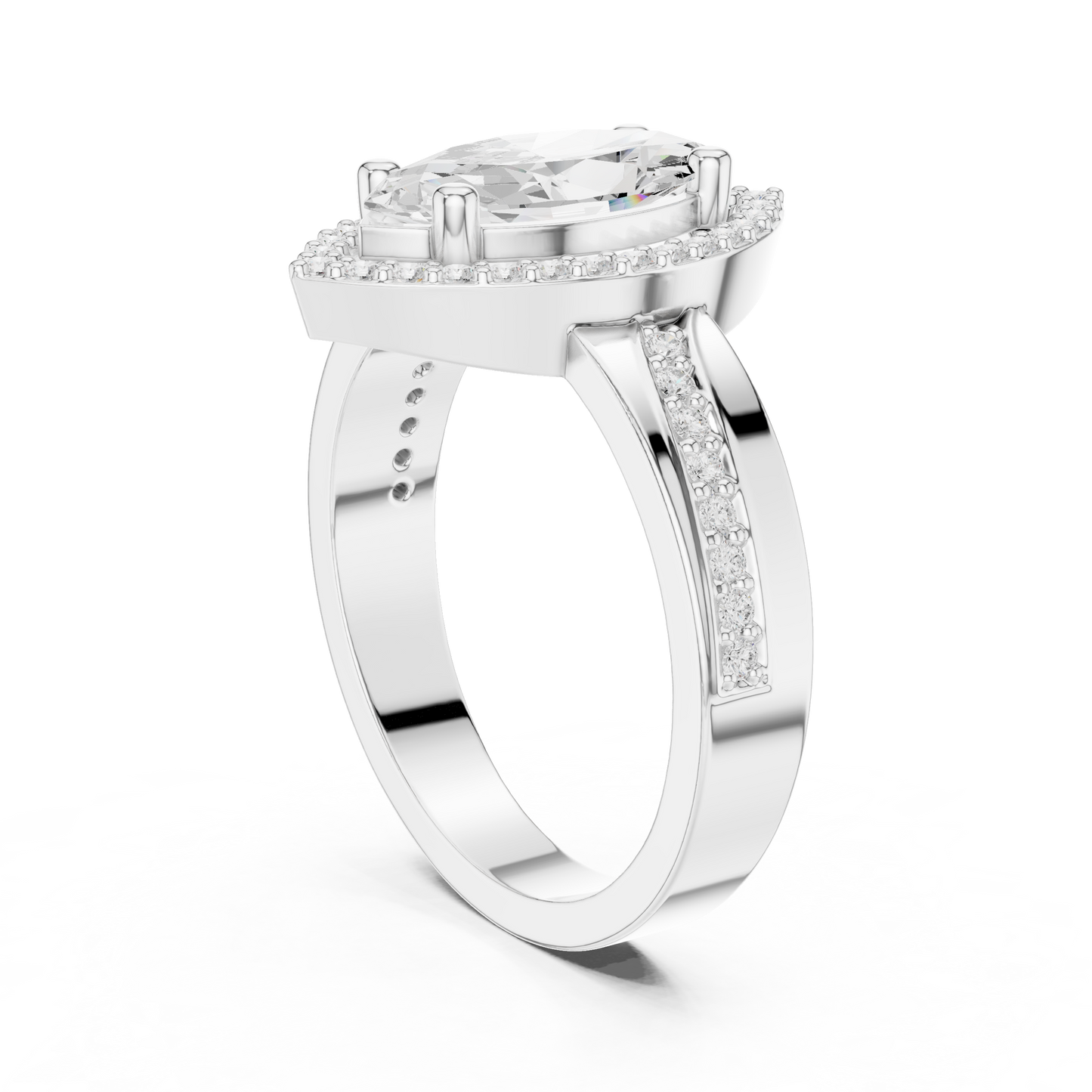 Mixed Shape Lab Grown Diamond Halo Ring