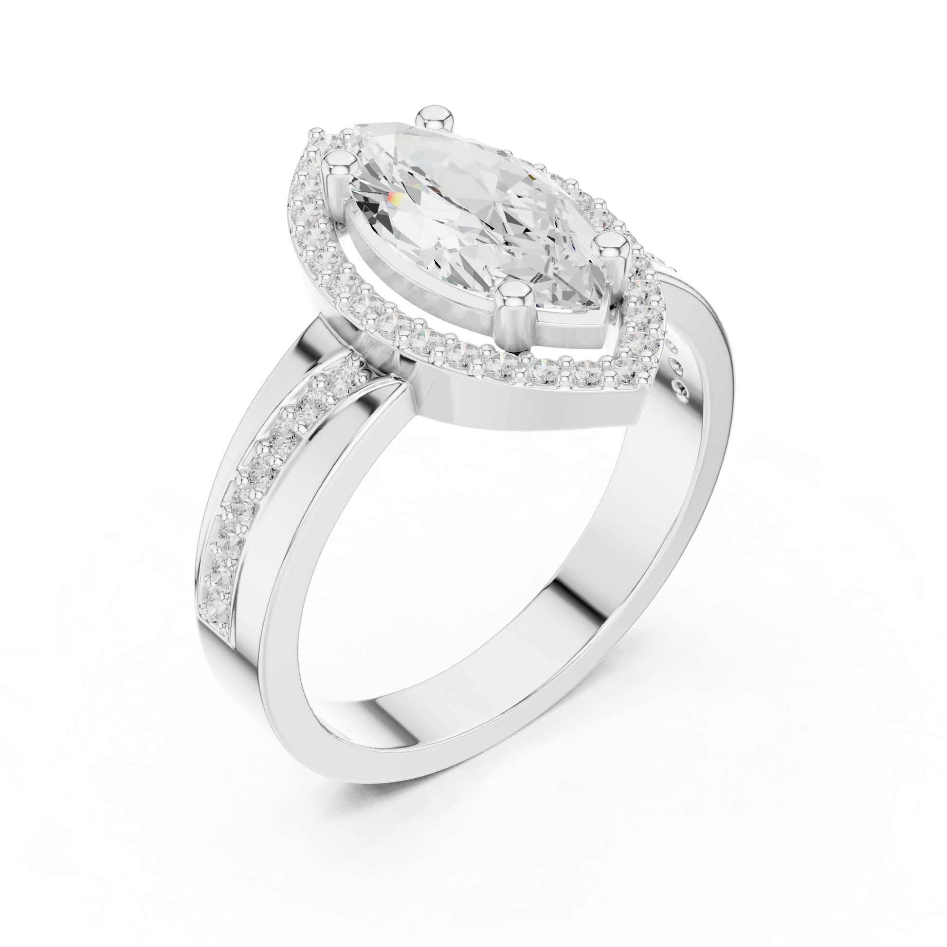 Mixed Shape Lab Grown Diamond Halo Ring
