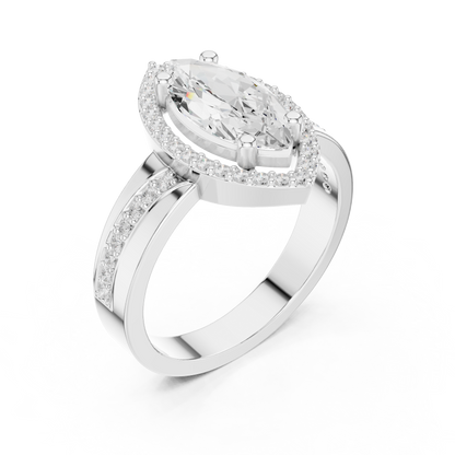 Mixed Shape Lab Grown Diamond Halo Ring