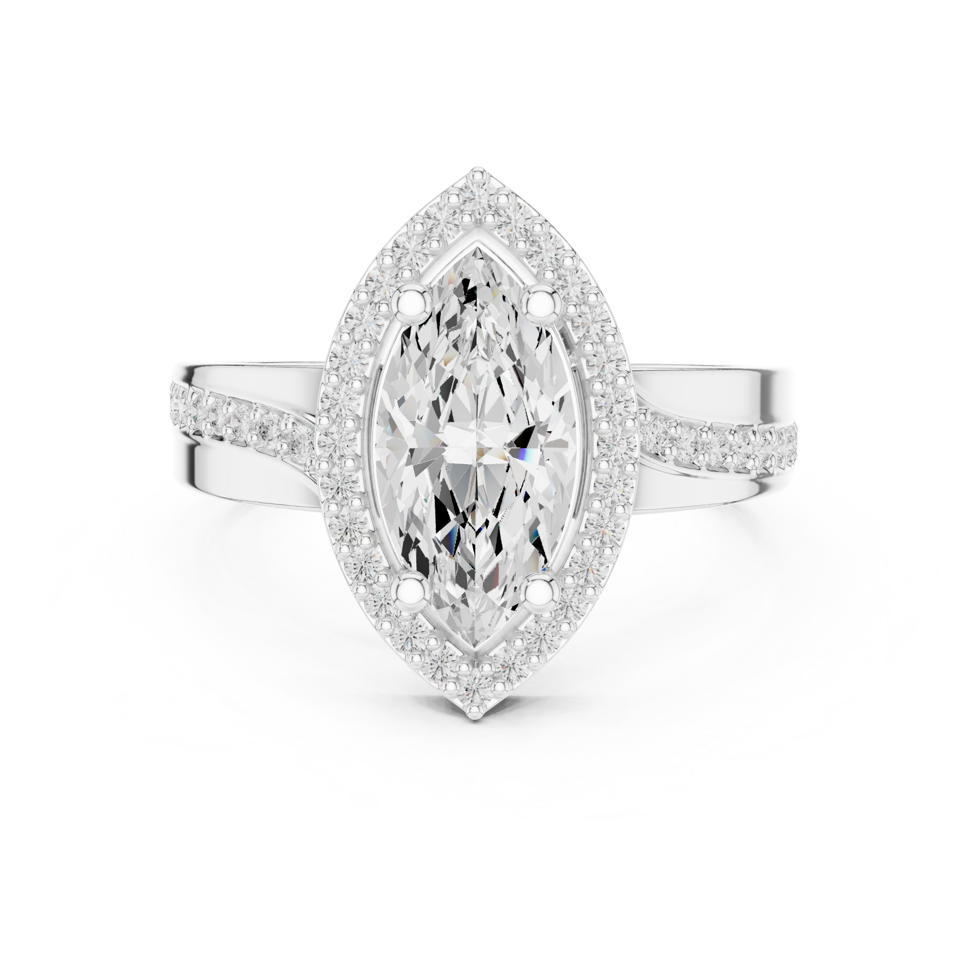Mixed Shape Lab Grown Diamond Halo Ring