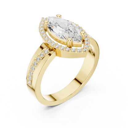 Mixed Shape Lab Grown Diamond Halo Ring