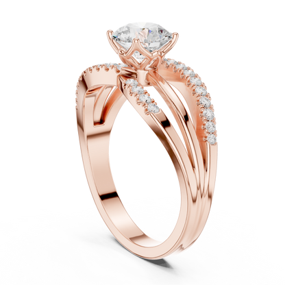 Round Side Stone Lab Grown Diamond Ring