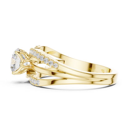Round Side Stone Lab Grown Diamond Ring