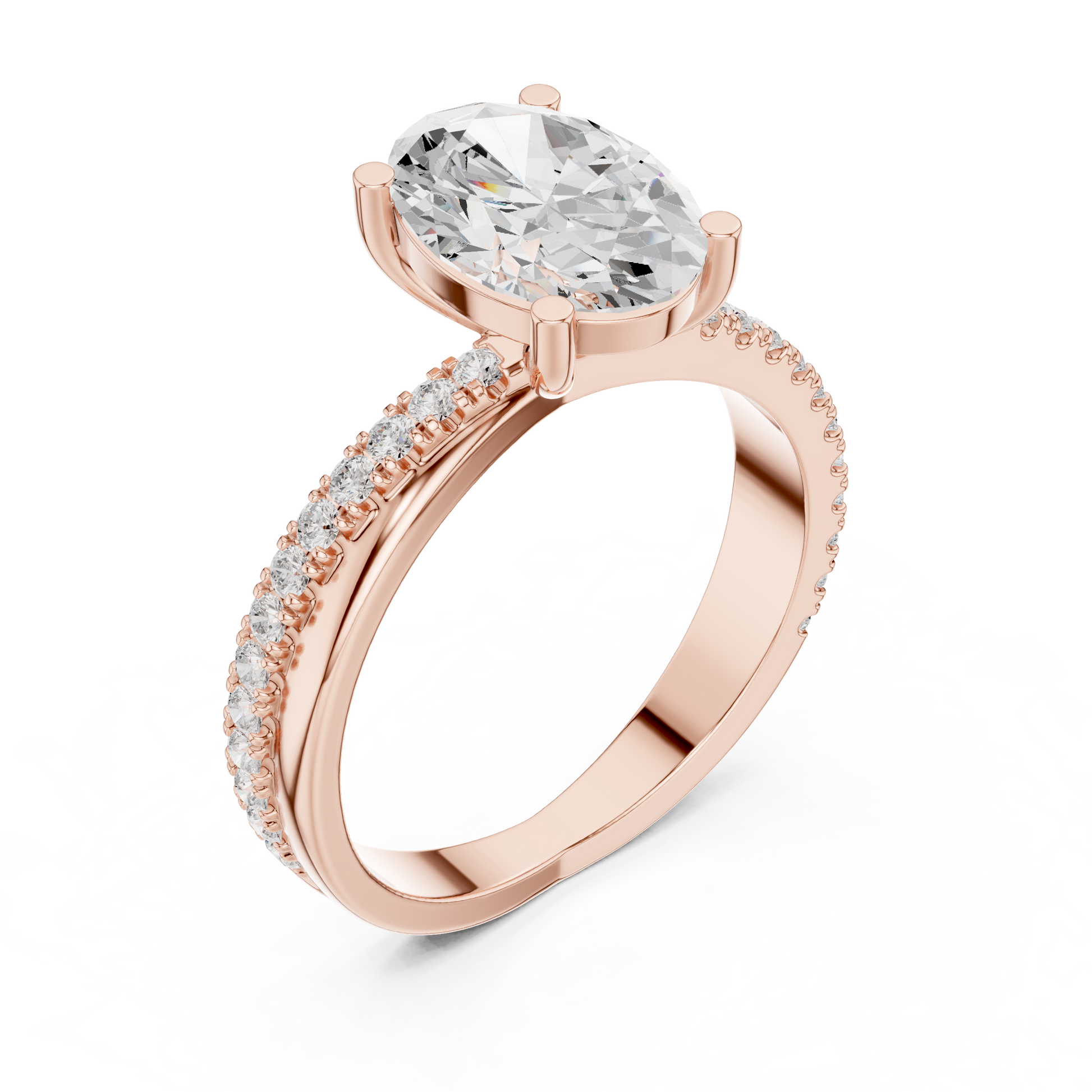 Mixed Shape Lab Grown Diamond Side Stone Ring