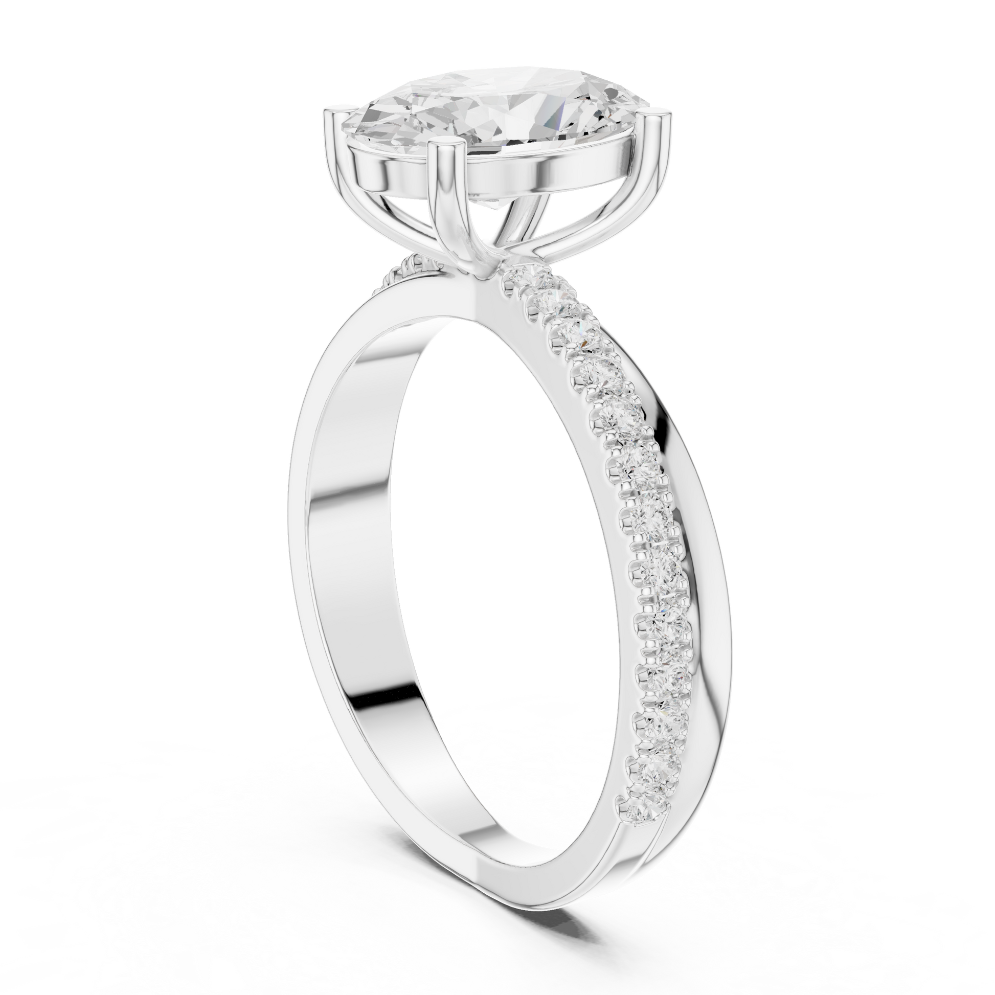 Mixed Shape Lab Grown Diamond Side Stone Ring
