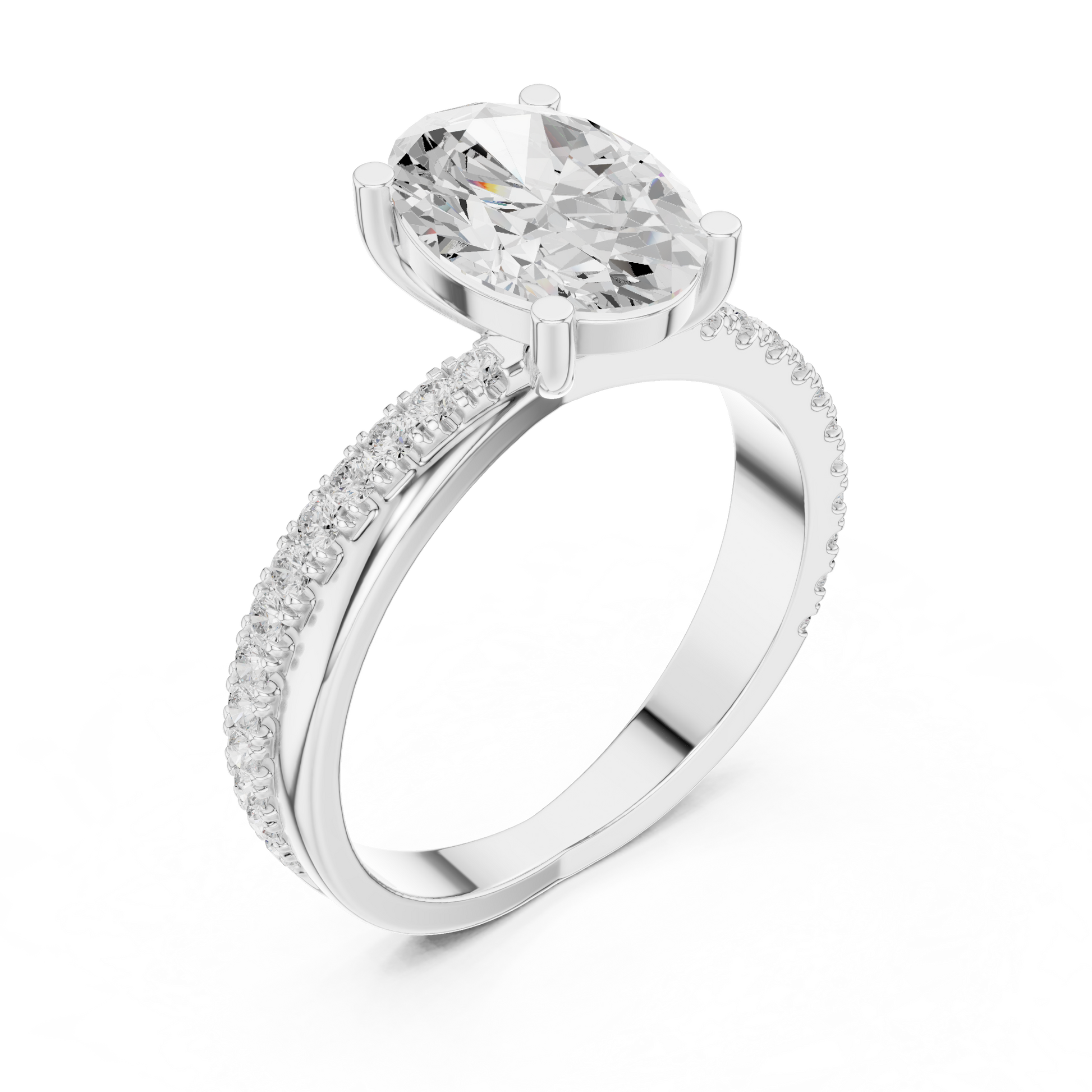 Mixed Shape Lab Grown Diamond Side Stone Ring