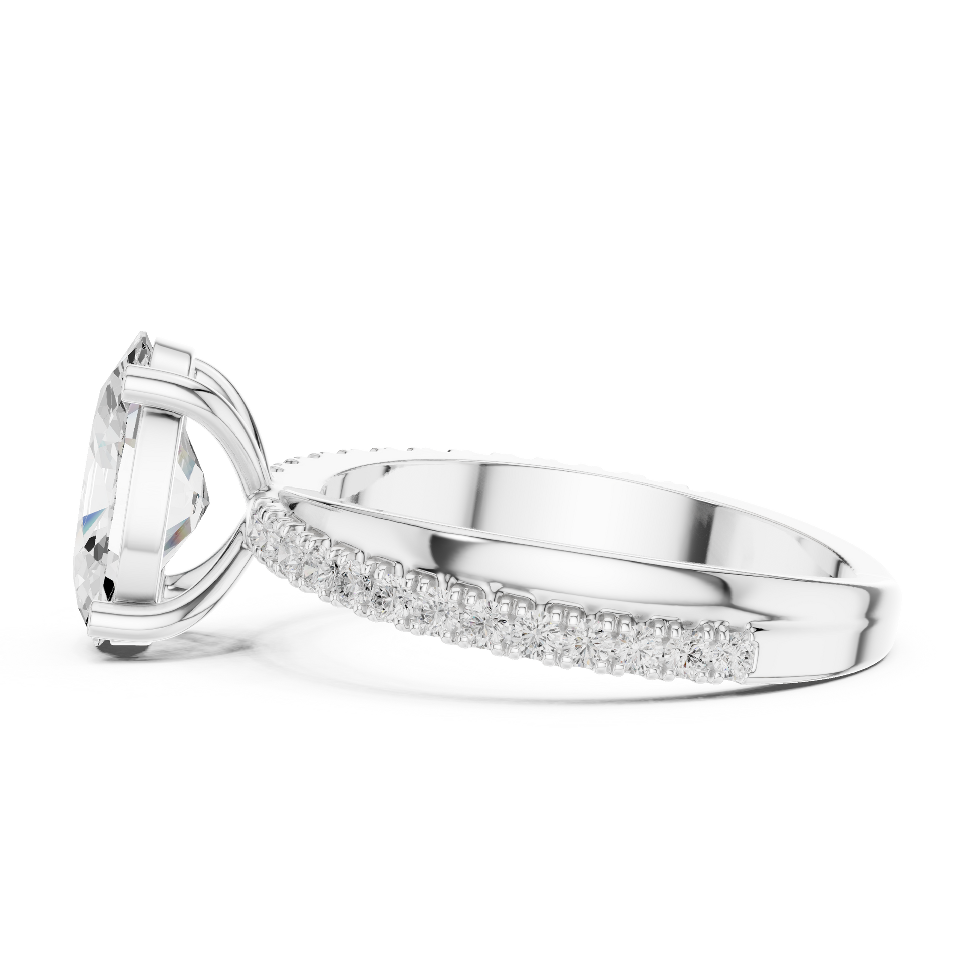 Mixed Shape Lab Grown Diamond Side Stone Ring
