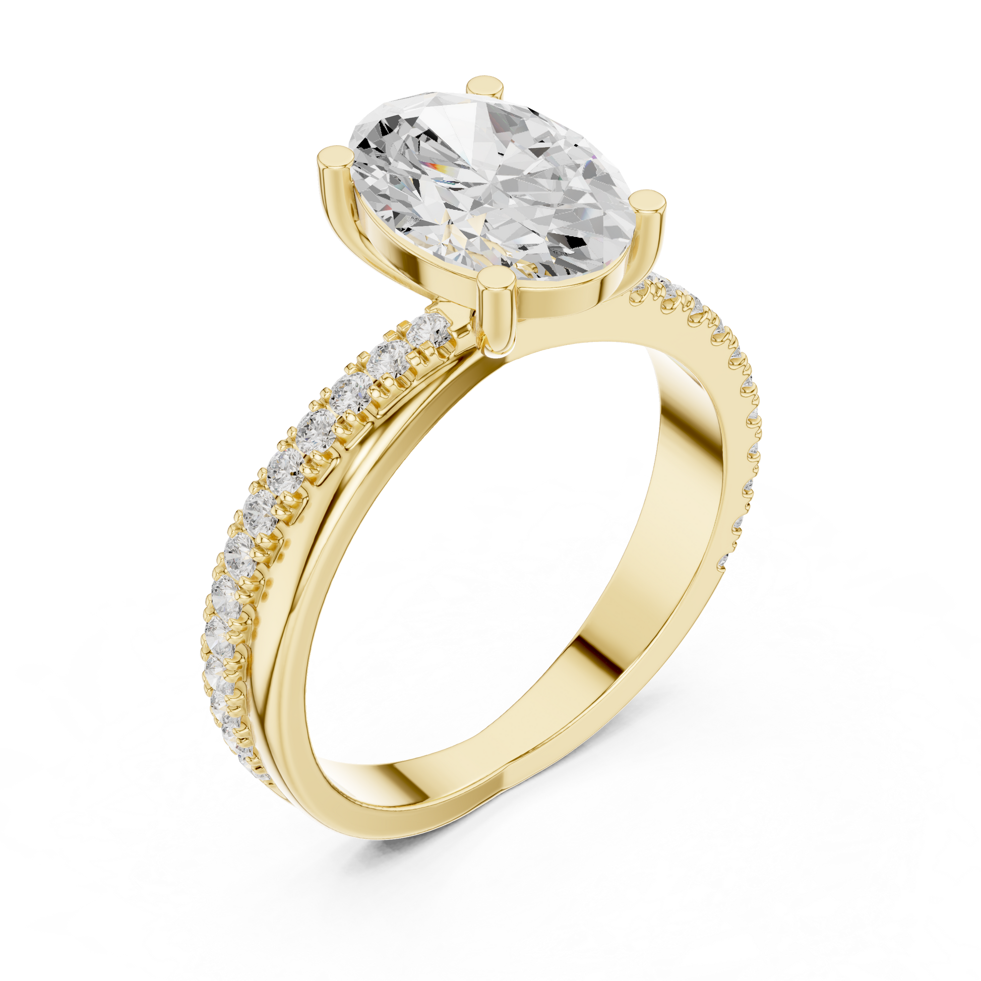 Mixed Shape Lab Grown Diamond Side Stone Ring