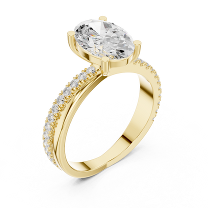 Mixed Shape Lab Grown Diamond Side Stone Ring