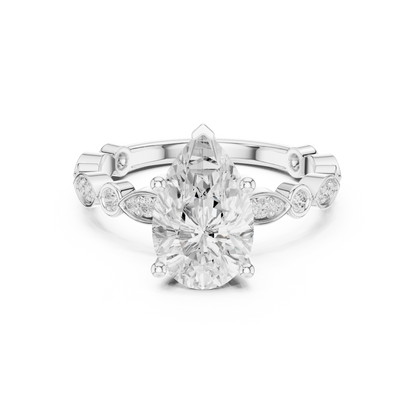 Round Side Stone Lab Grown Diamond Ring