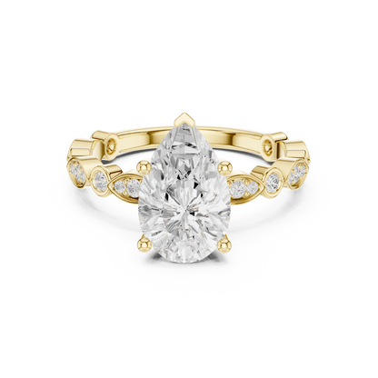Round Side Stone Lab Grown Diamond Ring
