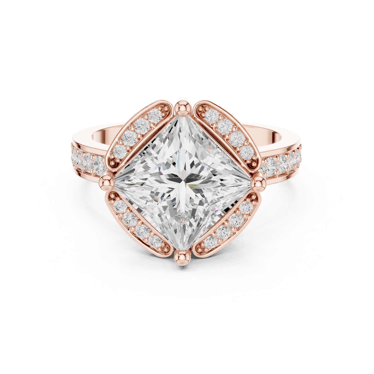 Mixed Shape Lab Grown Diamond Halo Ring
